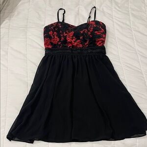 BCX Black Dress with Red Accents
